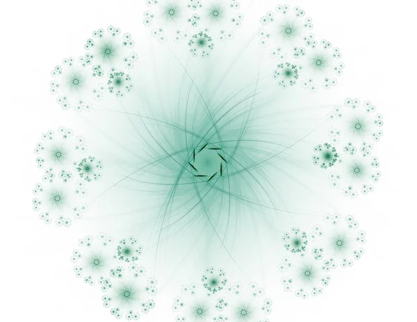 Série de partículas elementares. interacção de formas fractais abstractas sobre o tema da ciência da física nuclear e do design gráfico. — Fotografia de Stock