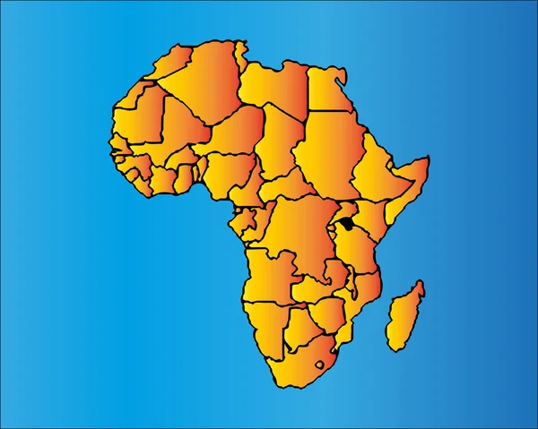 아프리카의 지도입니다. 분리 가능 테두리와 아프리카 대륙 — 스톡 벡터