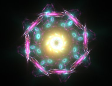 dantelli renkli clockwork desen, dijital fractal sanat tasarım