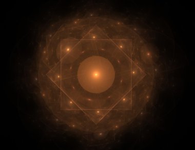 renkli fraktal Yüzükler, dijital sanat