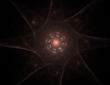 Parlak renkli fraktal alanı, yaratıcı grafik tasarım için dijital sanat