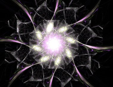 Bilim, teknoloji ve tasarım konularında fraktal radyal desen