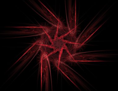 Temel parçacıklar serisi. Nükleer fizik ve grafik tasarımı konularında soyut fraktal formların etkileşimi.