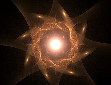 Bilim, teknoloji ve tasarım konularında fraktal radyal desen