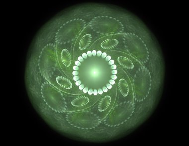 Bilim, teknoloji ve tasarım konularında fraktal radyal desen