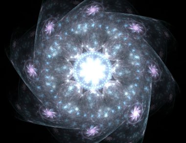 Bilim, teknoloji ve tasarım konularında fraktal radyal desen