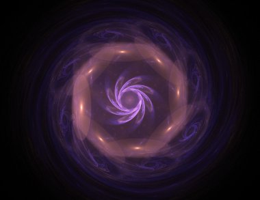 Temel parçacıklar serisi. Nükleer fizik ve grafik tasarımı konularında soyut fraktal formların etkileşimi.