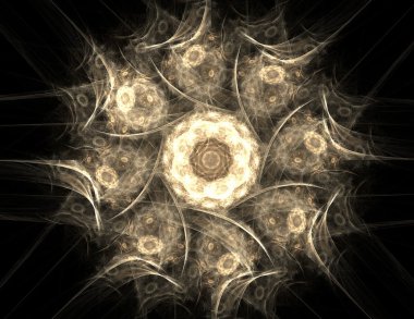 Bilim, teknoloji ve tasarım konularında fraktal radyal desen