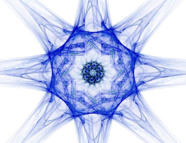 Temel parçacıklar serisi. Nükleer fizik ve grafik tasarımı konularında soyut fraktal formların etkileşimi.