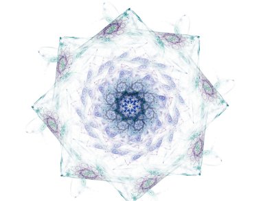 Soyut fraktal desen ve şekiller. Dijital sanat yaratıcı grafik tasarım için. Simetrik fraktal simge siyah arka plan üzerine