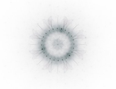 Temel parçacıklar serisi. Nükleer fizik ve grafik tasarımı konularında soyut fraktal formların etkileşimi.
