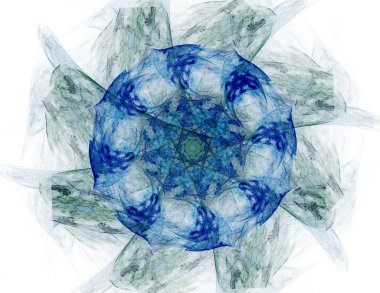 Soyut fraktal desen ve şekiller. Dijital sanat yaratıcı grafik tasarım için. Arka planda simetrik fraktal simgesi.