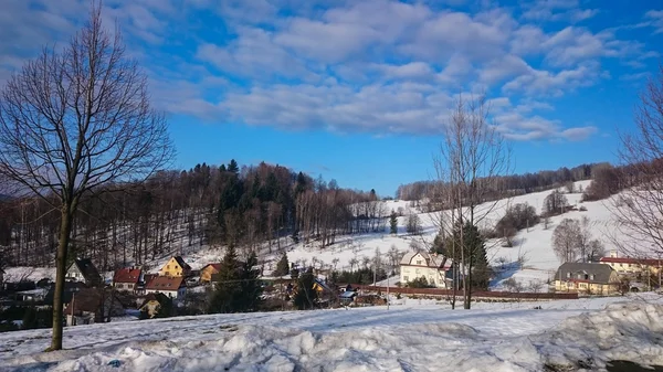 Zimní krajina se sněhem — Stock fotografie