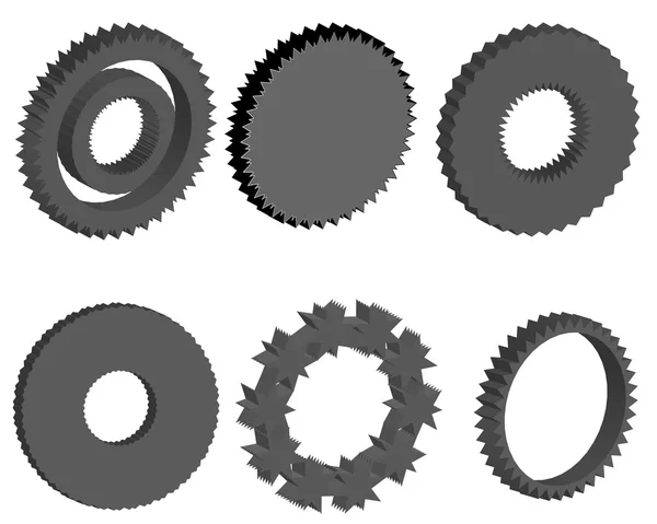 ギアのコレクションです。ベクトル歯車のセットです。白い背景の暗いコグ — ストックベクタ