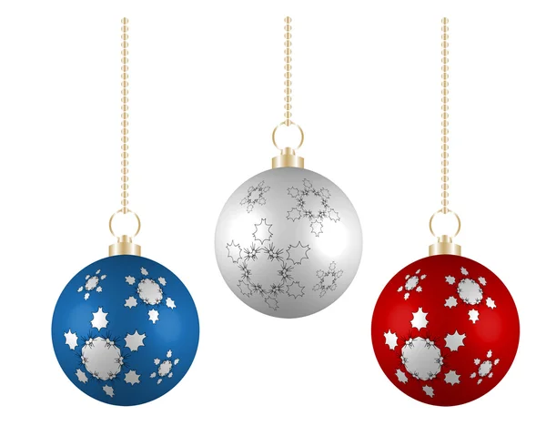 Weihnachtskugeln in französischen Farben — Stockvektor