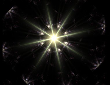 Soyut fraktal desen ve şekiller. Dijital sanat yaratıcı grafik tasarım için. Arka planda simetrik fraktal simgesi.