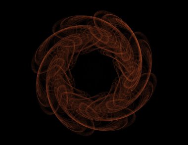 Temel parçacıklar serisi. Nükleer fizik ve grafik tasarımı konularında soyut fraktal formların etkileşimi.