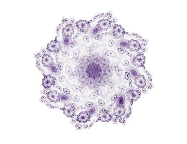 Soyut fraktal desen ve şekiller. Dijital sanat yaratıcı grafik tasarım için. Simetrik fraktal simge siyah arka plan üzerine