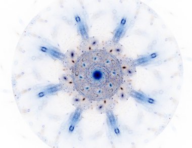 Soyut fraktal desen ve şekiller. Dijital sanat yaratıcı grafik tasarım için. Simetrik fraktal simge siyah arka plan üzerine