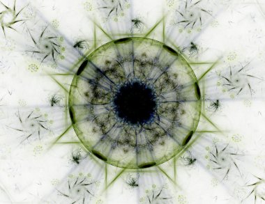 Soyut fraktal desen ve şekiller. Dijital sanat yaratıcı grafik tasarım için. Arka planda simetrik fraktal simgesi.