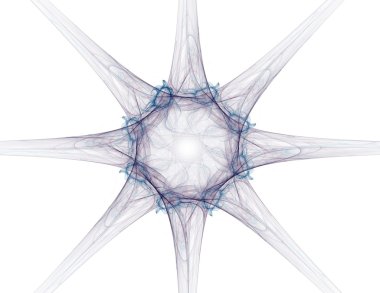 Soyut fraktal desen ve şekiller. Dijital sanat yaratıcı grafik tasarım için. Arka planda simetrik fraktal simgesi.