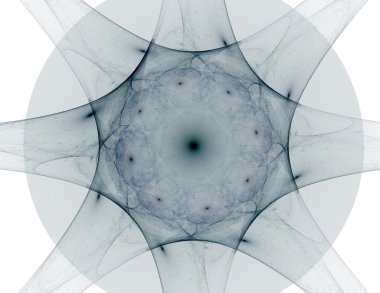 Soyut fraktal desen ve şekiller. Dijital sanat yaratıcı grafik tasarım için. Simetrik fraktal simge siyah arka plan üzerine