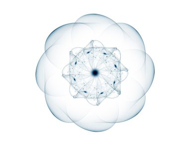 Soyut fraktal desen ve şekiller. Dijital sanat yaratıcı grafik tasarım için. Arka planda simetrik fraktal simgesi.