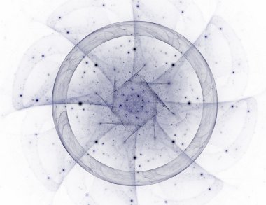 Temel parçacıklar serisi. Nükleer fizik ve grafik tasarımı konularında soyut fraktal formların etkileşimi.