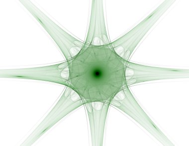 Temel parçacıklar serisi. Nükleer fizik ve grafik tasarımı konularında soyut fraktal formların etkileşimi.