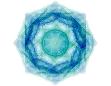 Temel parçacıklar serisi. Nükleer fizik ve grafik tasarımı konularında soyut fraktal formların etkileşimi.