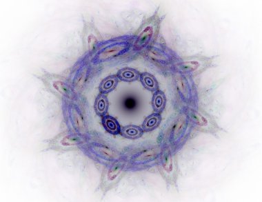 Temel parçacıklar serisi. Nükleer fizik ve grafik tasarımı konularında soyut fraktal formların etkileşimi.