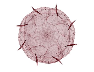 Temel parçacıklar serisi. Nükleer fizik ve grafik tasarımı konularında soyut fraktal formların etkileşimi.