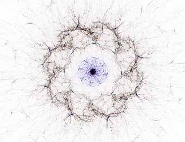 Temel parçacıklar serisi. Nükleer fizik ve grafik tasarımı konularında soyut fraktal formların etkileşimi.