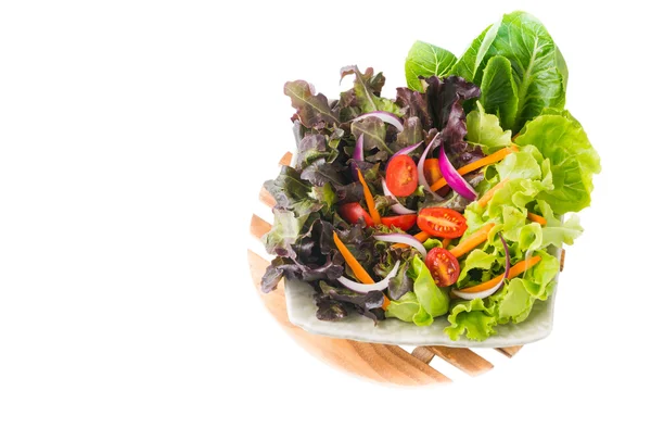 Salat mit frischer Vegetation isoliert — Stockfoto