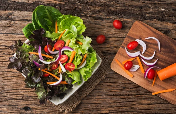 Salat aus roter Eiche und grüner Eiche. — Stockfoto
