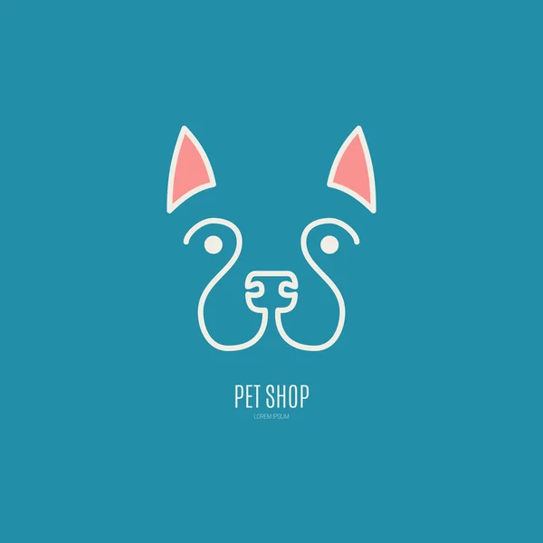 Logotipo único con retrato de perro — Vector de stock