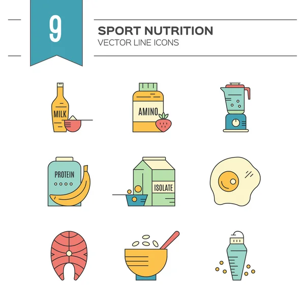 Sport voeding symbolen — Stockvector