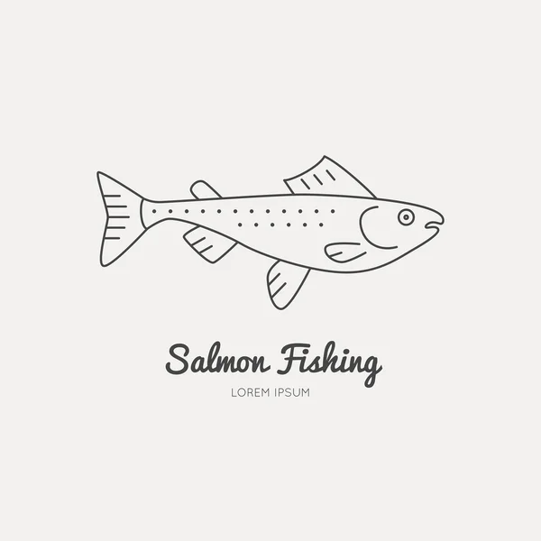 Ilustrasi sederhana dari salmon . - Stok Vektor