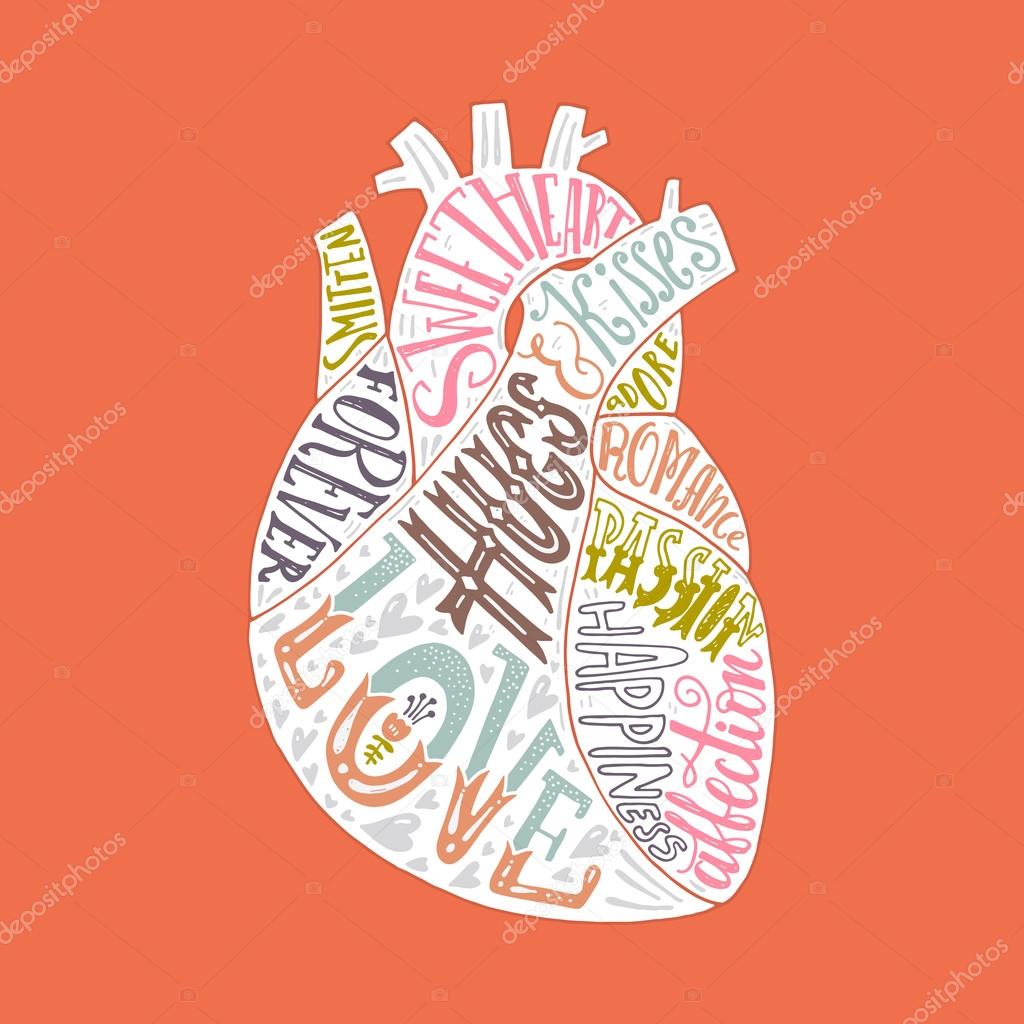 Lettering in heart poster