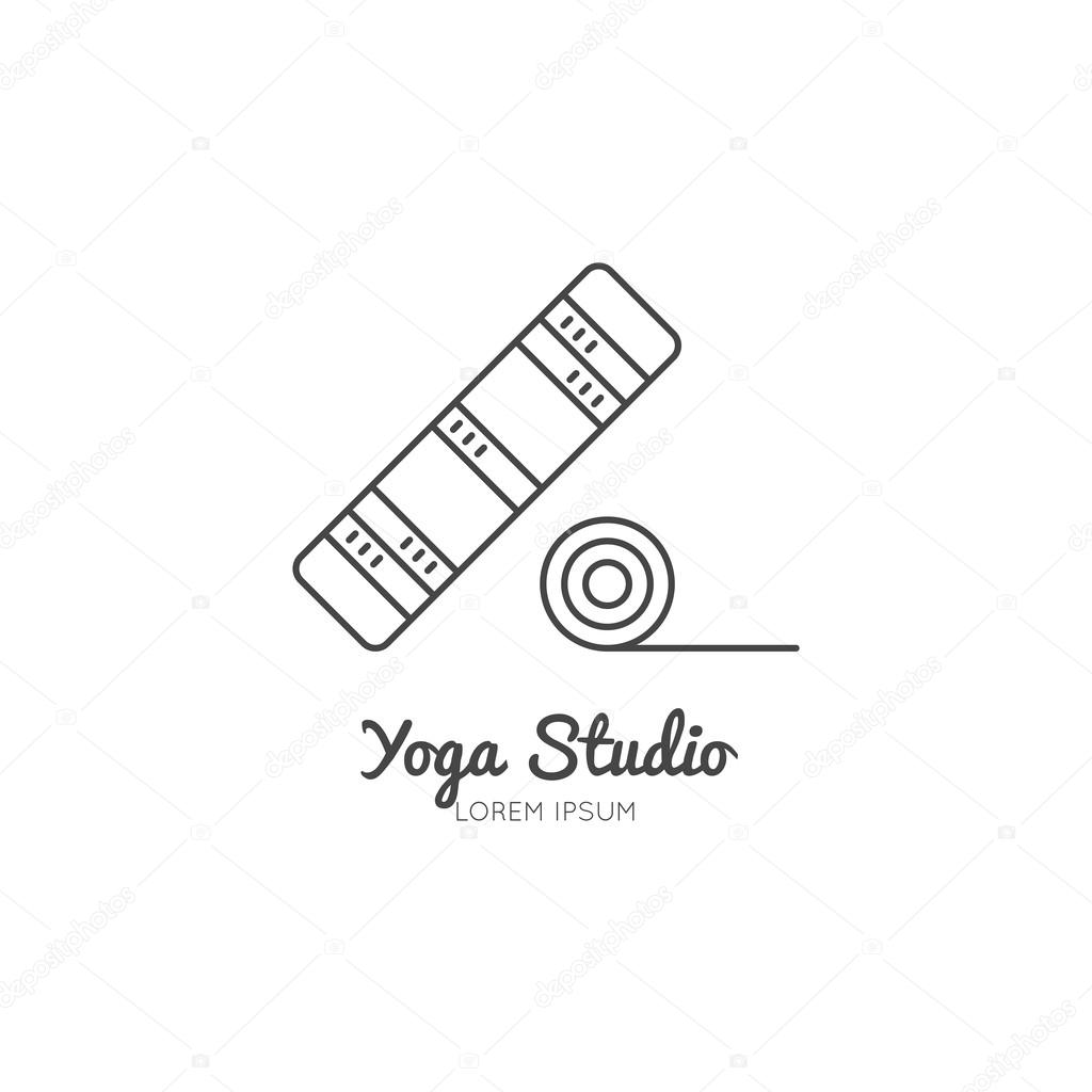 Single logo with a yoga mat