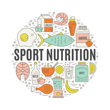 Spor beslenme yaratıcı illüstrasyon