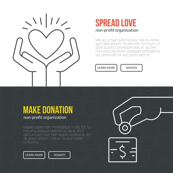 Charity Banner template — Stock Vector