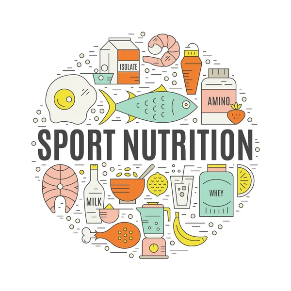 Creative illustration of sport nutrition — Stock Vector