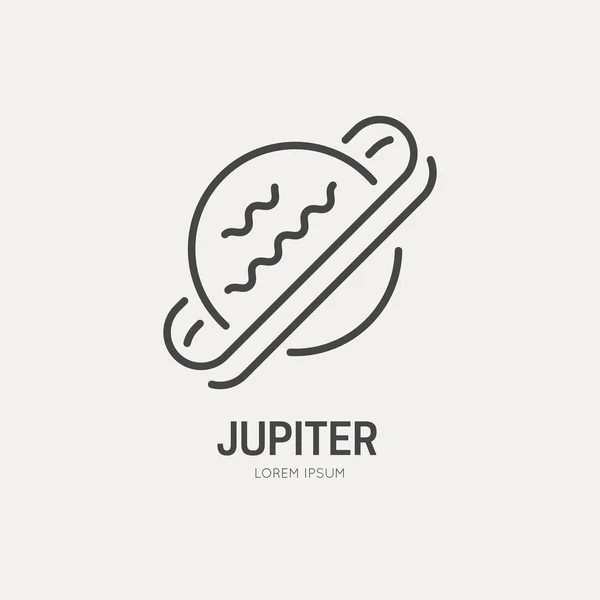 Minimalistické logo planety Jupiter — Stockový vektor