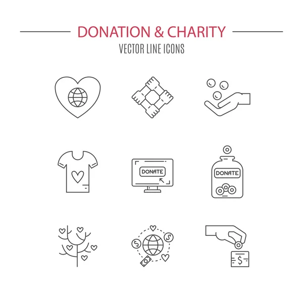 Donation Label set — Stock Vector