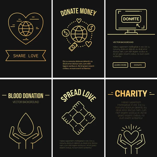 Charity  card template — Stock Vector