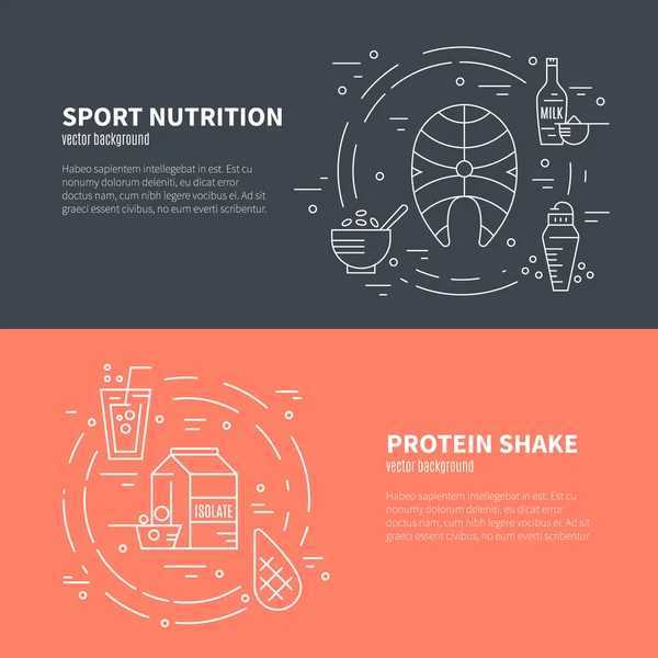 Банери зі спортивним харчуванням — стоковий вектор