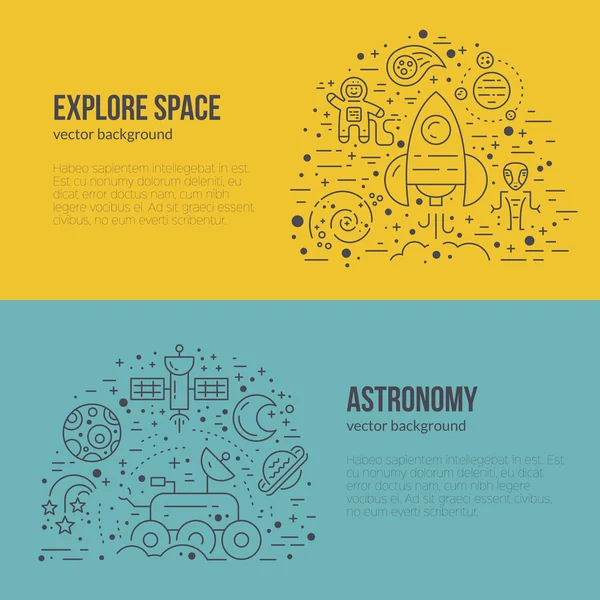 Template with different cosmos items — Stock Vector