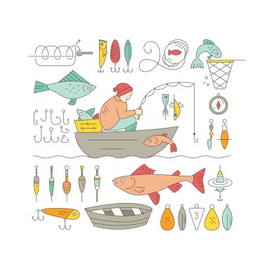 Big collection of fishing gear 