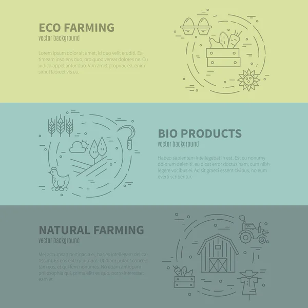 Great templates for bio farming — Stockový vektor